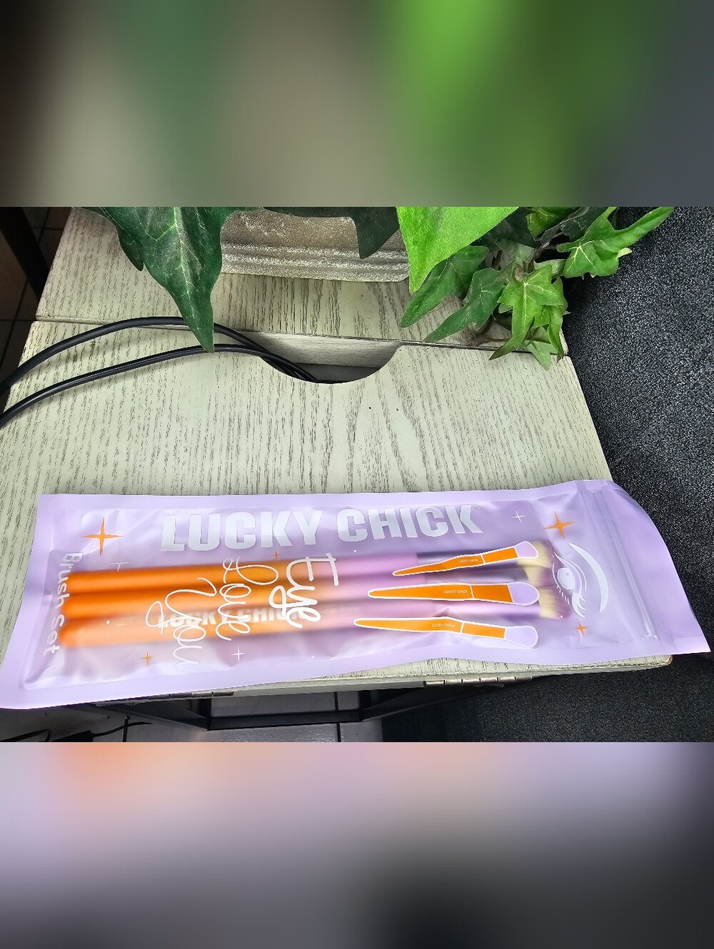 Lucky Chick Orange & Lavender Makeup Brush Set